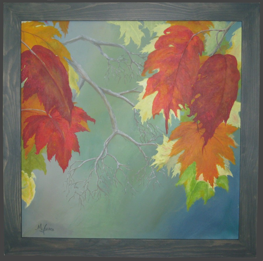  Gemälde Acryl Blätter
