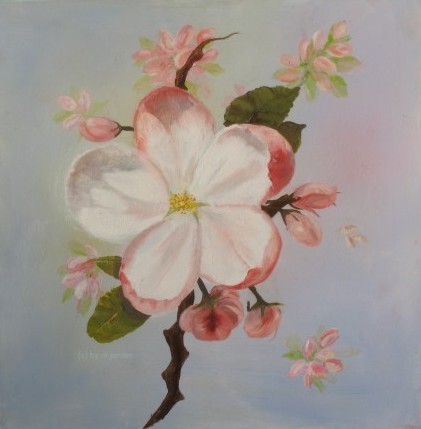 Gemälde Acryl und Öl - Apfelblüte