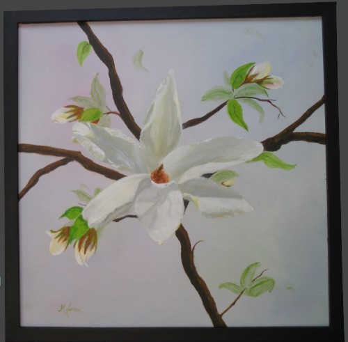 Gemälde Acryl Öl - Blüte