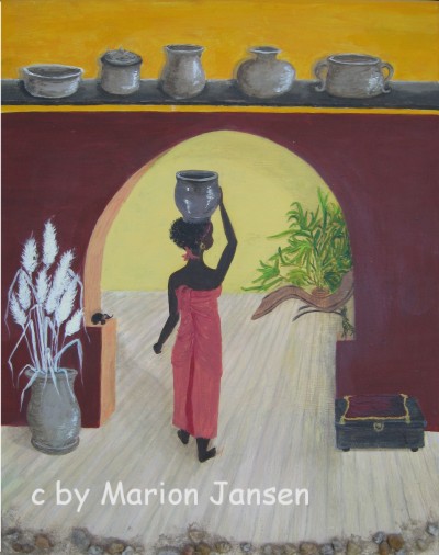 Gemälde Acryl - Afrikanerin